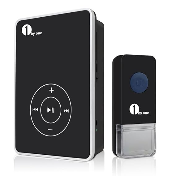 1byone Easy Chime Touch Screen Wireless Doorbell Door Chime Kit, MP3