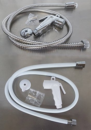 EVIDECO Modern Toilet Hand Bidet Sprayer with Flexible PVC Hose Set White