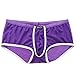 FEESHOW Men's Soft Sheer Mesh Boxer Briefs Shorts Underwear Lingerie Panties (Purple, M)