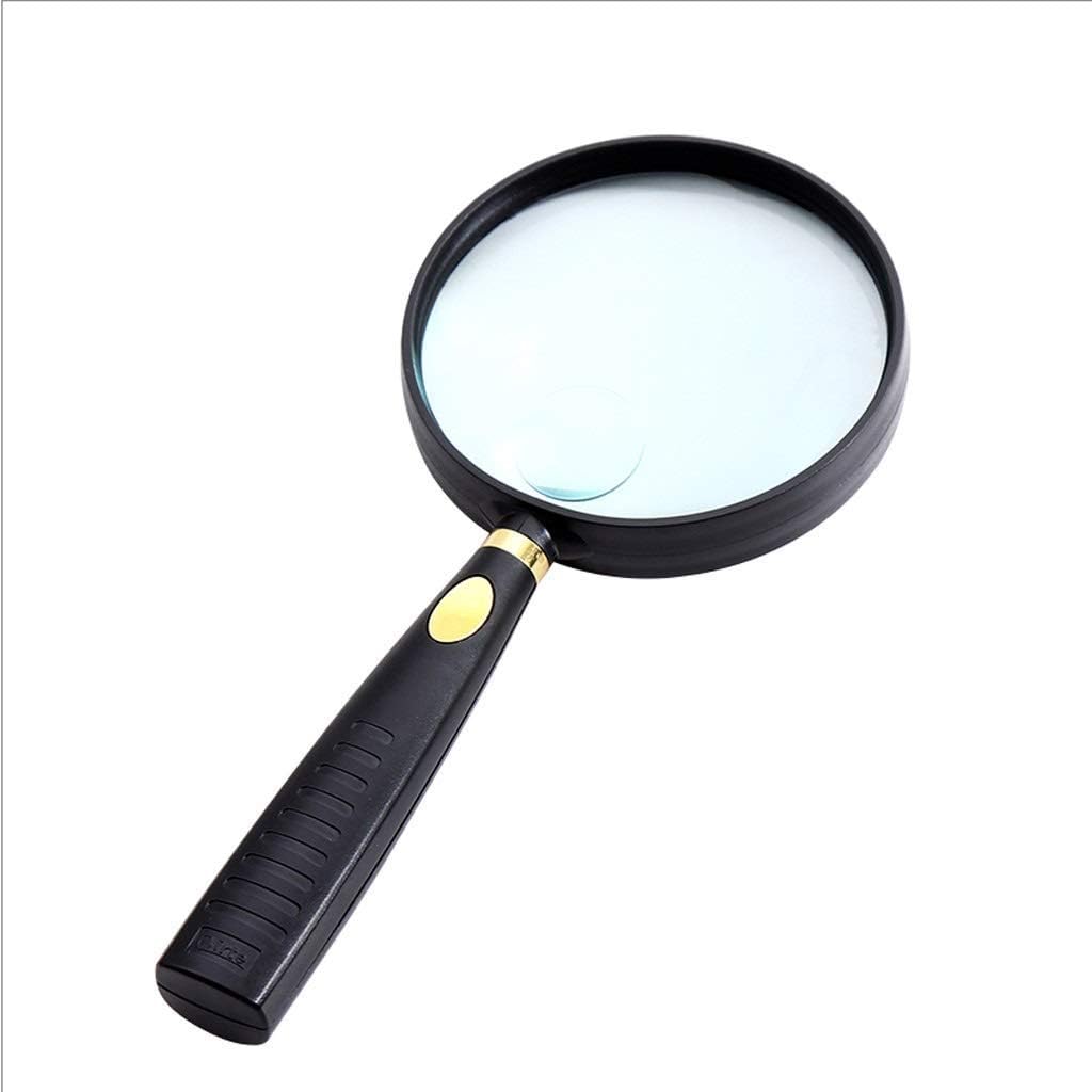 Cxjff Magnifying Glass with Light Handheld 10X Magnifying Glass for The Elderly with High-Definition High-Power Optical Lens Reading 90MM 2X 4X 25x Lightweight Handheld Magnifying Glass