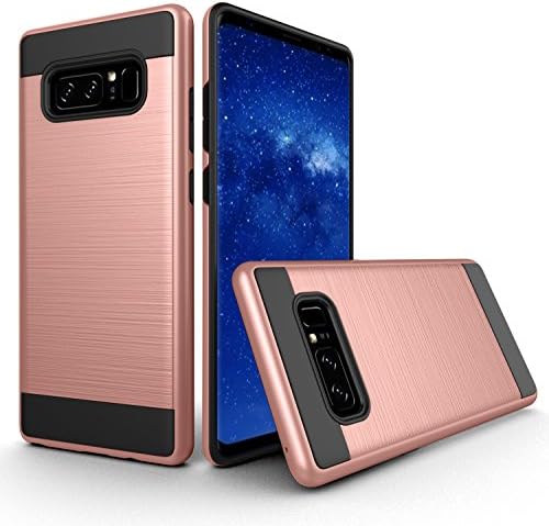 Casemetics Classic Series - Galaxy Note 8 Case Flexible Rubberized Shielding Armored with Hard Skeleton for Samsung Galaxy Note 8 Phone - 2017 (Rose Gold)