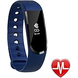 Fitness Tracker, LETSCOM Heart Rate Monitor Activity Tracker Pedometer Watch Step/Sleep/Calorie Counter Smart Watch Bluetooth 4.0 Waterproof IP67 Wireless Wristband Sports Bracelet for Android IOS