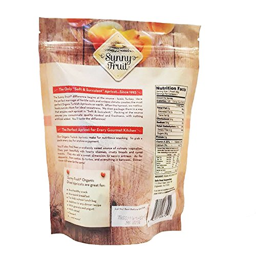 Sunny Fruit Organic Apricots, Soft and Succulent Dried Turkish Apricots