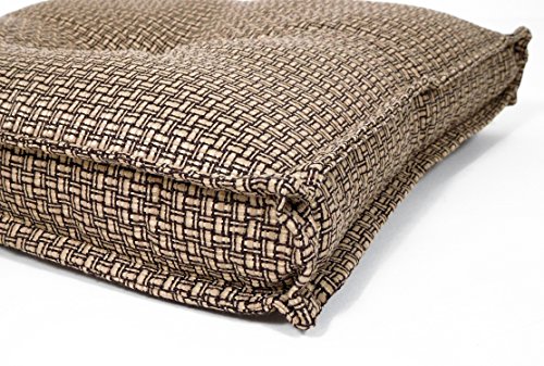 Arlee Carlin Set of Two (2) Seat Cushions Bark (Brown) -Comfortable, Indoor, Dining, Living Room, Kitchen, Office, Den, Washable, Fabric Ties Chair Pad, Piece