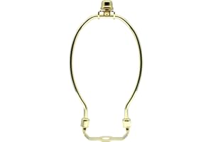 6 inch Lamp Shade Harp Holder Kit Heavy Duty Horn Frame Lampshade Bracket with Solid lamp finial Cap for Table and Floor Lamps [FDXGYH, Gold]
