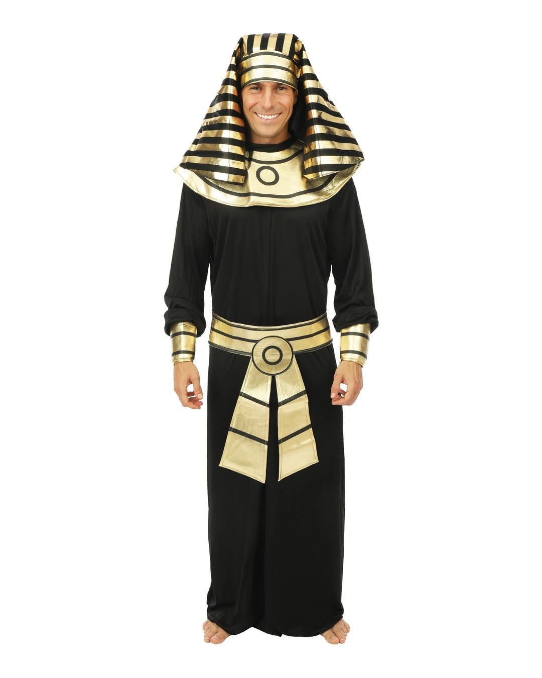 P'tit Clown 66749 Costume Pharaon-Noir-Adulte-L/Xl, Solid, Black