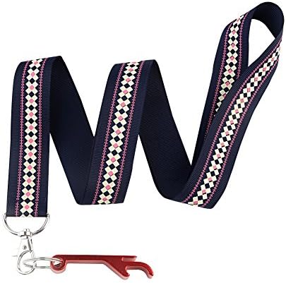 Cute Intensive Fear Keychain Keyring Key Chain Holder Lanyard Straps with Mini Silver Steel Spring Clips -with Red Bottle Opener Keychain