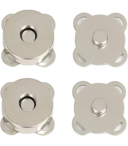 Boutons-Pression Magnétiques Sans Couture - Lot De 12 Paires - 4 Couleurs - Pour Vêtements, Sacs, Rideaux - Fixation Facile