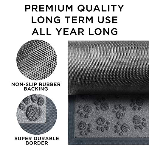 Extra Durable Door Mat Outdoor/Indoor - Non-Slip Entry Door Mat (30 x 18) - Easy Clean Front/Back Door mat - Rubber Doormat Outside Inside - Dog Pet Mat Rug - Waterproof Floor Mat - Entryway Rug