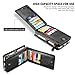 For iPhone 6 6s Case, FLOVEME Vintage 2 in 1 Zipper Magnetic Wallet Leather 18 Card Slots Handbag Full Protection Flip Pouch Kickstand Cover Holder for Apple iPhone 6 6s 4.7 inch - Black