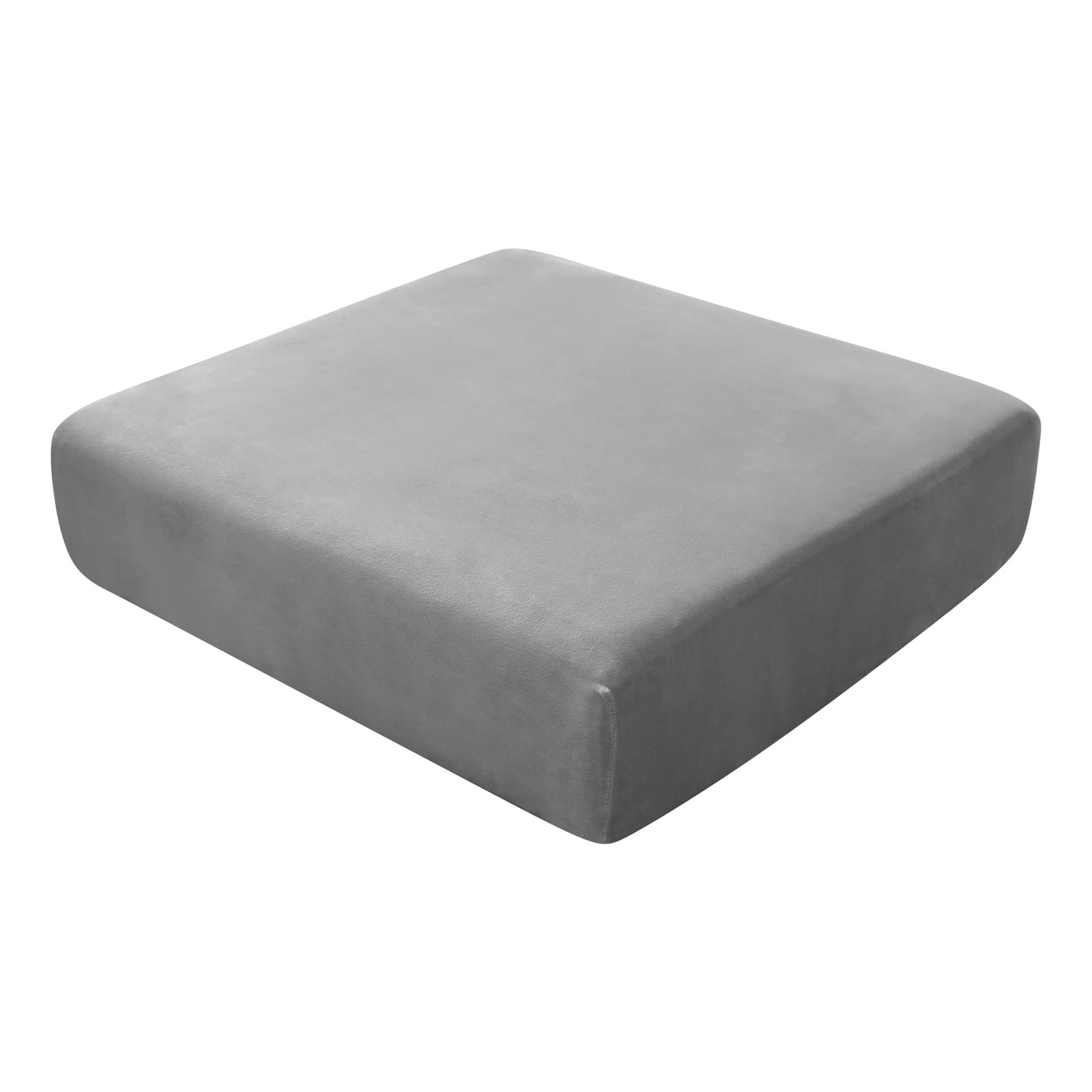 BXFUL Sofa Seat Cushion Covers, Sofa Cushion Slipcovers Stretch Velvet, Couch Cushion Covers Replacement for Individual Cushion with Elastic Fabric (3-Seater,Gray)