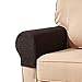 subrtex Spandex Stretch Fabric Armrest Covers Anti-Slip Furniture Protector Armchair Slipcovers for Recliner Sofa Set of 2（Chocolate Jacquard）