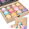 efloral 12pcs Bath Bombs Gift Set Retro Wooden Box | 4.2oz Natural Fizzy Spa moisturizes dry skin | Mixed Color Large…