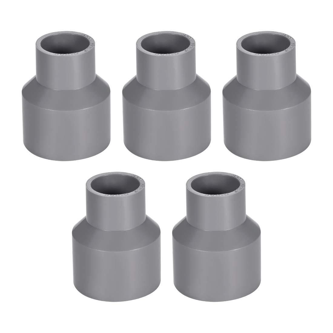 sourcing map PVC DWV Reducing Coupling Schedule 40 Gray 25mm x 40mm Socket 5Pcs