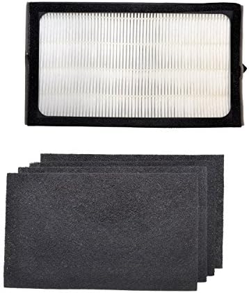 True HEPA Filter Replacement for GermGuardian FLT4100 Filter E Fits AC4100 Air Purifier Model with 4pk of Carbon Prefilters