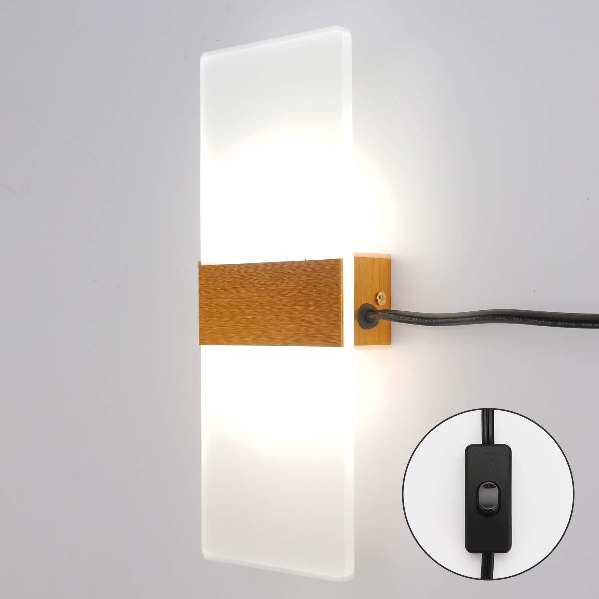Modern Led Wall Sconces Acrylic Wall Lights Plug In Cord With On Off Switch Decorative Wall Lamps Night Light For Pathway Bedroom Balcony Drive Way Cool White Gold Body Buy Online In Cayman Islands At Cayman Desertcart Com Productid