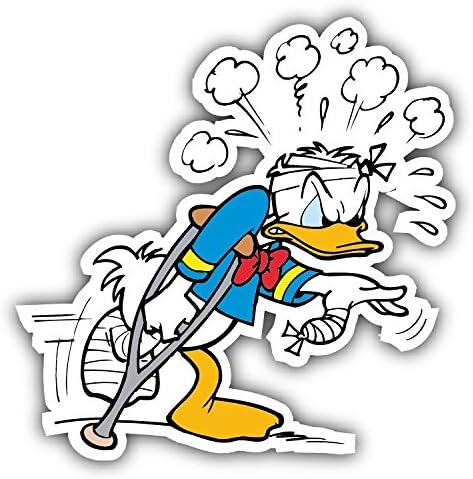 Amazon Com Valstick Donald Duck Injury Cartoon Car Bumper Sticker Decal Clothing