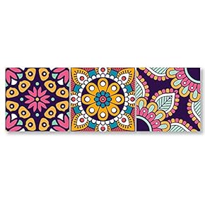 3 Piece Canvas Wall Art-National Pattern-Canvas Prints Home Artwork Decoration for Living Room,Bedroom - 12"x12"x3 Panels