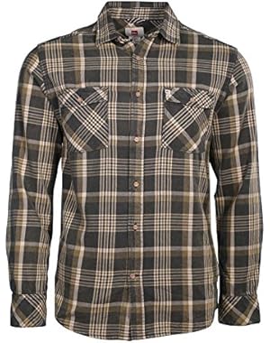 Mens Flannel Plaid Button Up Shirt