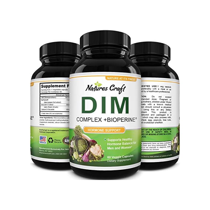 Extra Strength Diindolylmethane Dim Supplement - 300mg DIM Hormone Balance for Women and Men - Balancing Estrogen…