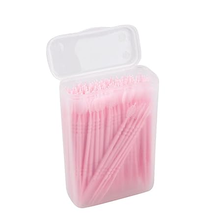 Denshine 2 Way Oral Dental Picks Tooth Pick Interdental Brush with Portable Case 150 Pcs