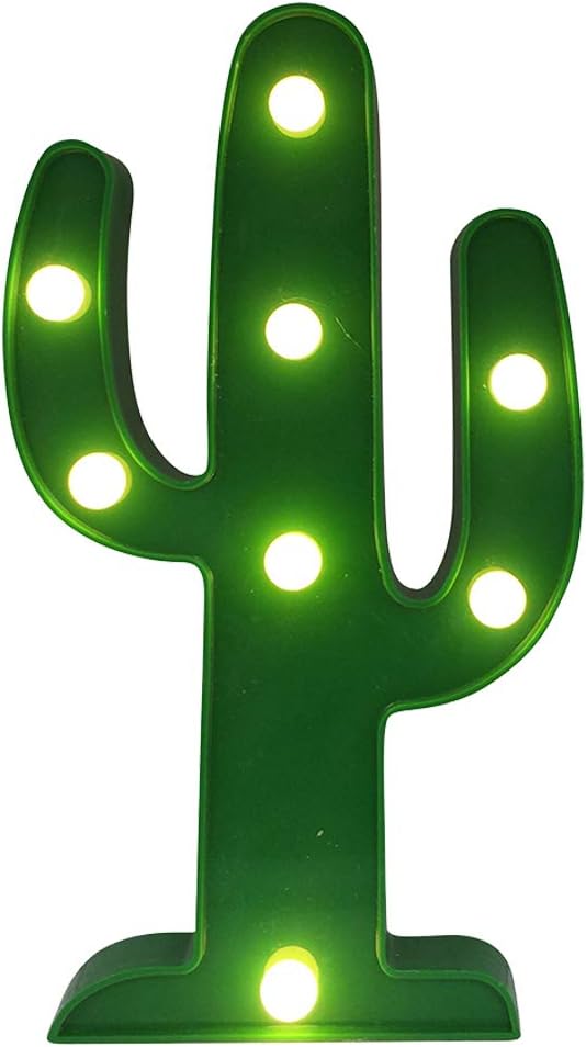 Penxina Cactus Light, LED Cactus Lamp,Cute Night Table Lamp Battery Operated Marquee Light for Kids' Room Bedroom Gift Party Home Wall Decorations