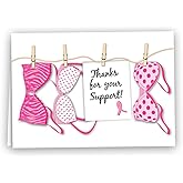 Fundraising For A Cause 12 Pink Ribbon Note Cards - Breast Cancer Thank You Cards with Envelopes