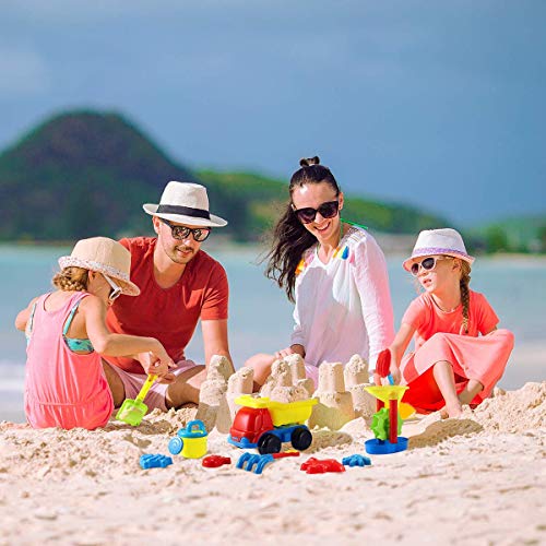 image for iBaseToy 26Pcs Beach Sand Toys with Mesh Bag - Beach Shovel Sand Rake 
