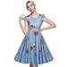 ACEVOG Women's Vintage 1950's Floral Print Party Cocktail Dress