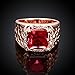 14mm Men's Fashion Squares Rings with Cubic Zirconia Ruby Size
