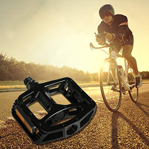 Feiger Mountain Bike Pedals, 1 Pair Road Bike Pedals Universal 9/16inch Lightweight NonSlip