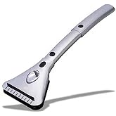 ZONETECH Heated Car Window Ice/Snow Scraper Extendable Auto Windshield Heated Scraper with LED Light,12V Electric Heating, Car Ice &amp; Snow Removal Tool Stocking Stuffer (Silver, 1-Pack)