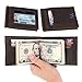 Rachiba Leather Bifold Wallet With Money Clip-Dark-Brown Genuine Leather Wallet