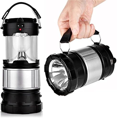 Solar Camping Lantern Flashlights, SQDeal LED Backpacking &amp; Camping Equipment Lights Portable Collapsible Hiking Night Light Lamp Flashlights (2-Pack)