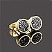 JAB 8mm Round Black Color Natural Agate Titanium Druzy Stud Earrings Gold Plated Druzy Jewelry