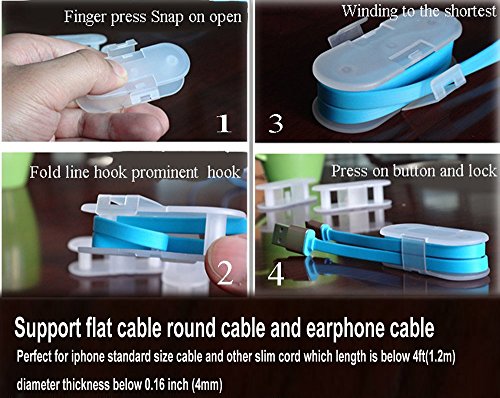 Cable Winder for Short Charging Cable Earphone Headphone Cable Management USB Data Cord Organizer [10 Pack] - Thumbnail 6