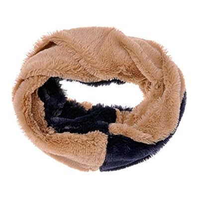 ZLYC Women Fashion Two Tone Stripe Faux Fur Infinity Scarf Winter Accessory ZLYC Women Fashion Two Tone Stripe Faux Fur Infinity Scarf Winter Accessory