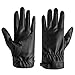 LETHMIK Womens Touchscreen Texting Winter PU Faux Leather Gloves Driving Long Fleece Lined Black-L