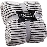 GO Fleece Blanket Black and White Throw Blanket