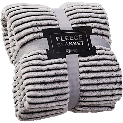 GO Fleece Blanket Black and White Throw Blanket