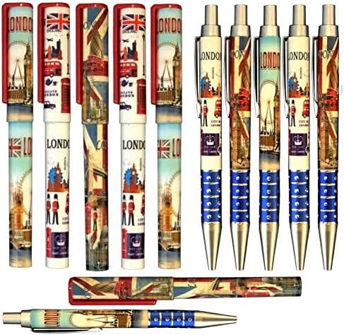 10 portachiavi Londra – icone della Gran Bretagna Union Jack Brelock UK souvenir portachiavi in metallo – portachiavi famoso simbolo inglese, Multicolore, Mix sizes