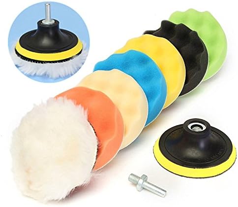 LLTrader Auto Car 4" Sponge Polishing Waxing Buffing Pads Kit Set With Drill Adapter Kit 8 Pcs