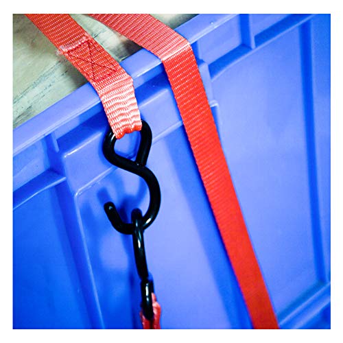 image for TBVECHI Ratchet Tie Down Straps - 4 Pk with S-Hooks- 13Ft- 500 Lbs Loa