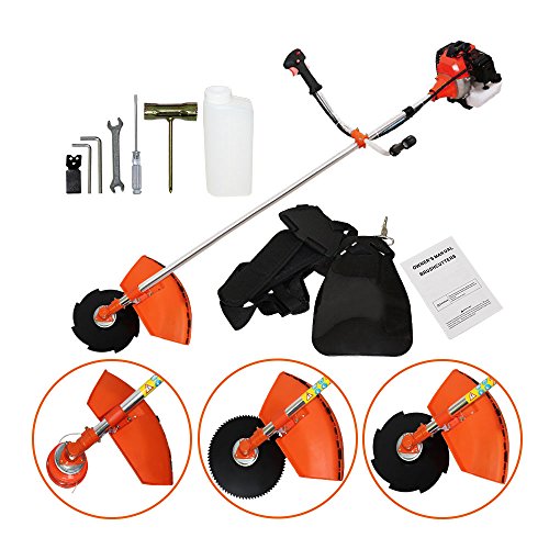 PROMOTOR 4 in 1 Multi Tool Grass Trimmer, 52cc Gasoline Handheld Grass Shears Hedge Trimmer Attachment Edger Attachment and Brush Cutter Blade with Bonus Harness