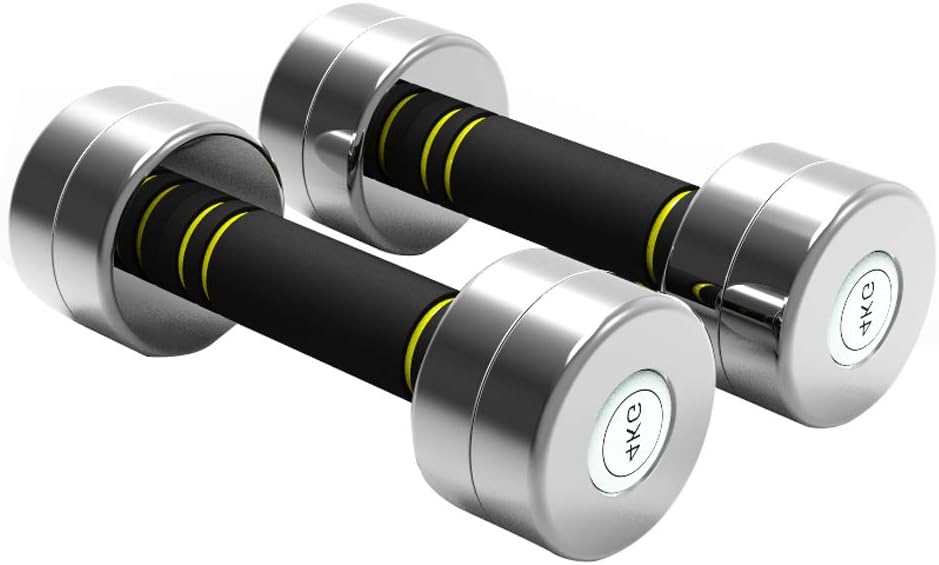 ZhiWei Chrome Dumbbells, Metal Ergonomic Handles Prevent Rolling And Injury for Home Gym Exercise Men Women Unisex Pair of 2 Heavy Dumbbells,8kg