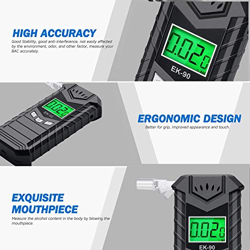 JASTEK Breathalyzer, ProfessionalGrade Accuracy Rechargeable Portable