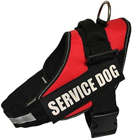 GOLDBELL Adjustable Service Dog Vest Harness With Reflective Service Dog Patches No Pull for Small Medium to Large Dog(Large: Fits Girth: 23-28inch)