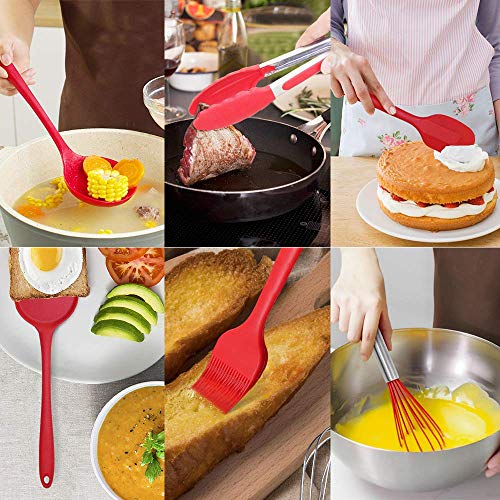 Silicone Kitchen Cooking Utensils Set for Cooking Baking, Rubber Spatulas Cookware Bakeware Set