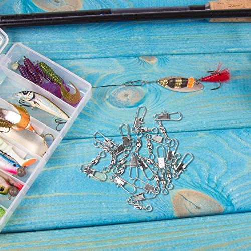 LAITER 230 Stück Angelzubehör Kohlenstoffstahl Wirbel Angeln Angelwirbel mit Kunststoff Box Tönnchenwirbel für Salzwasser Angeln Connector Haken Lock Snap GröÃe 2# 4# 6# 8# 10# – Bild 7