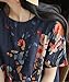 YESNO Women Casual Loose Bohemian Floral Print Dresses Summer Beach Swing Tank Dress with Pockets E01 (E81 Navy Blue, M)
